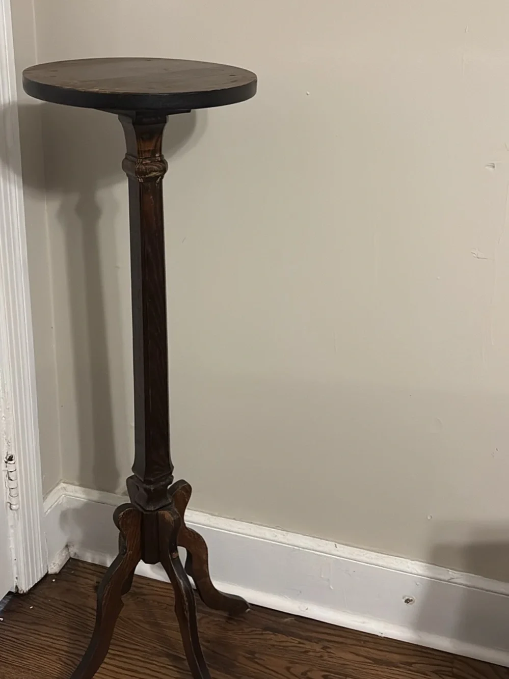 Antique Mahogany Torchere Stand – Pedestal Plant Stand
